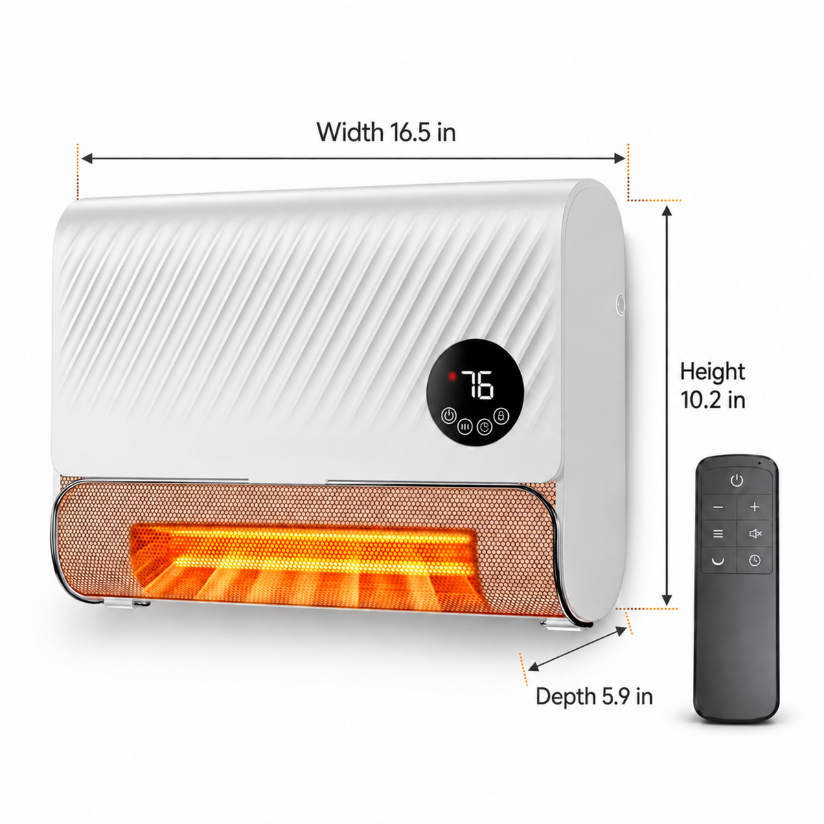 Calefactor de Pared con Termostato y Control Remoto