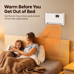 Wall-Mounted Space Heater with Thermostat and Remote Control