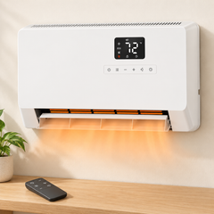 Wall-Mounted Space Heater with Thermostat and Remote Control