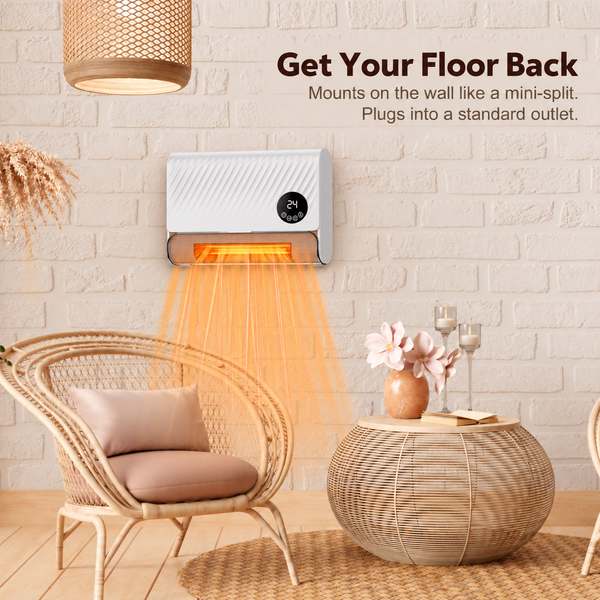 Wall heater in a bedroom
