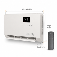 Wall-Mounted Space Heater with Thermostat and Remote Control
